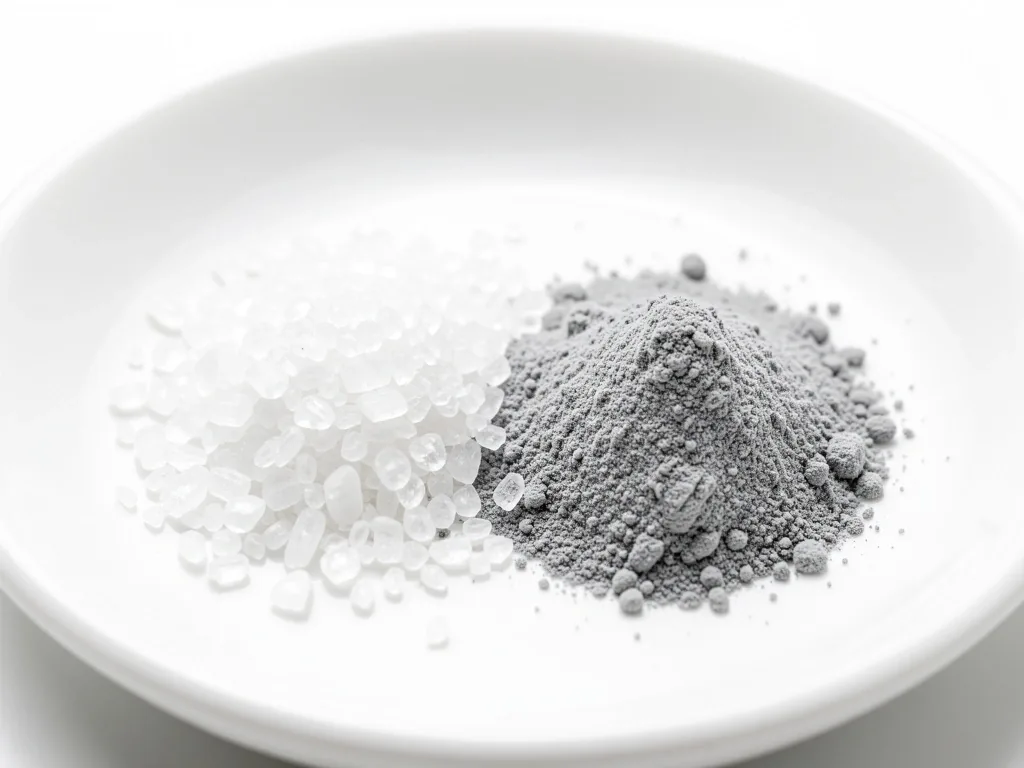 Magnesium and zinc mineral powders on a laboratory dish